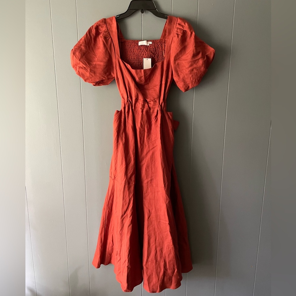 ASTR Angeles puff sleeve cutout dress